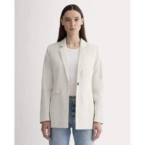 Everlane Women's Relaxed Blazer in Buttersmooth in Heathered Oat, Size 0, Denim